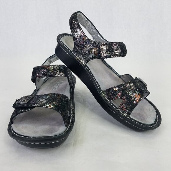 Alegria Vienna Platform Sandals Women's 36 US 6 Metallic Rainbow Leather VIE-280 - Picture 1 of 16